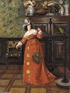 An Elegant Lady In A Salon