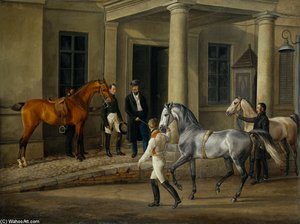 Two Noble Horses Are Demonstrated To The Lord Of The Castle — Adam Albrecht