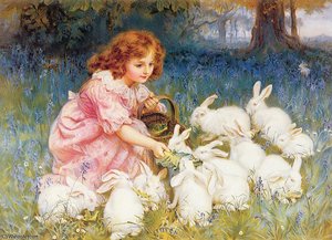 Feeding The Rabbits — Frederick Morgan