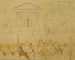 Street Scene With Temple Of Minerva, Assisi, Italy — Lionel F Tebbutt