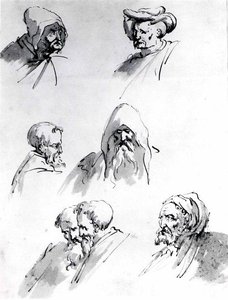 Seven Male Heads — Sebastiano Ricci
