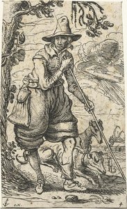 Hunter With Two Dogs — Esaias Van De Velde
