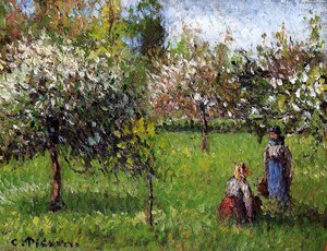 Apple Blossoms, Eragny — Camille Pissarro