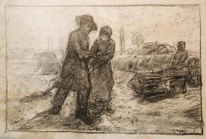 Study For Gleaners At Work — John Ottis Adams
