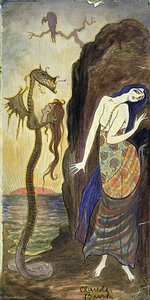 Fantasy Serpent And Maiden — Claude Buck