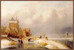 Winter Landscape — Charles Henri Joseph Leickert, Realism