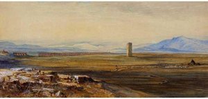 Campagna Di Roma, Alexandrine Aqueduct — Edward Lear, Romantic Landscape