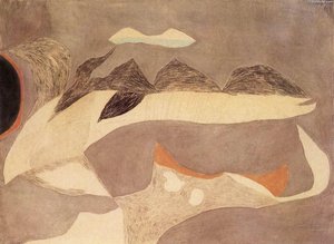Green Semicircle With Orange — Lajos Vajda