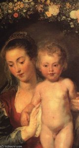 Madona In A Garland Of Flowers D — Peter Paul Rubens, Baroque Dynamism