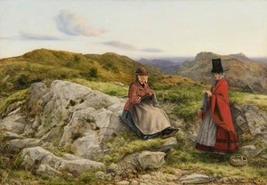 Welsh Landscape With Two Women Knitting — William Dyce