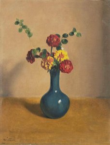 Afrikaantjes In Een Blauw Vaasje, Willem Witsen, 1885 - 1922 — Willem Witsen