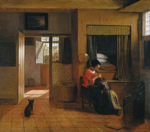 A Mother Delousing Her Child — Pieter De Hooch