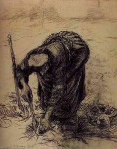 Peasant Woman, Planting Beets — Vincent Willem Van Gogh