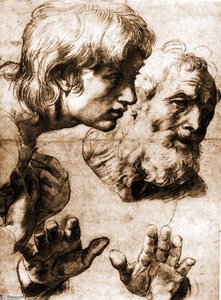 Studies For The Transfiguration — Raphael, High Renaissance