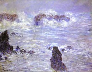 Storm, Coast At Belle-ile — Claude Monet