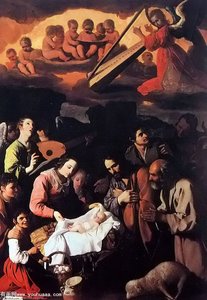 The Adoration Of The Shepherds, Oil On Can — Francisco De Zurbarán, Baroque Dramatic Light