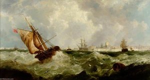Stiff Breeze Off Portsmouth Harbour — John Callow, Romanticism