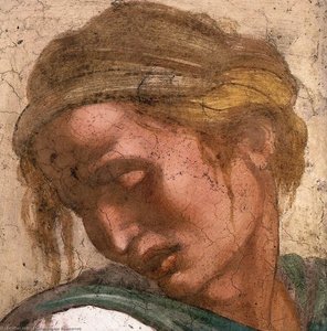 Jeremiah (detail) — Michelangelo Buonarroti, High Renaissance