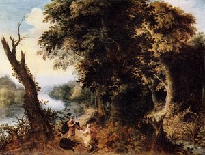 Landscape With Diana Receiving The Head Of A Boar — Abraham Govaerts, Baroque Landscape