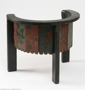 Decorative Wooden Table With Bird Motif — William Morris