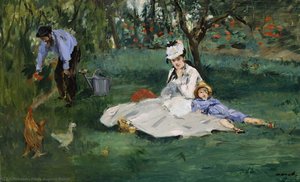 The Monet Family In Their Garden At Argenteuil — Pierre-auguste Renoir