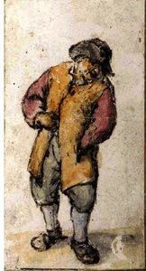 Standing Peasant, His Left Hand In His Coat Pocket — Adriaen Van Ostade