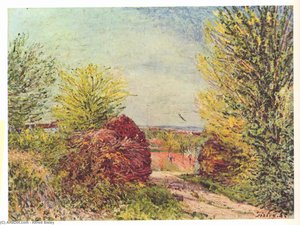 Away In The Spring Veneux Nadon — Alfred Sisley, Impressionist Landscape