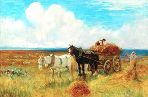 Hay Cart Pulled By Two Horses — John Atkinson Ii