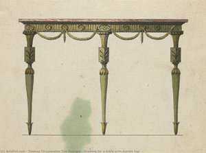 Drawing For A Table With Marble Top — Thomas Chippendale The Younger