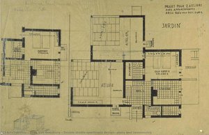 Double Studio Apartment Design, Plans And Axonometry — Theo Van Doesburg, Constructivism