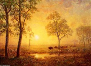Sunset On The Mountain — Albert Bierstadt