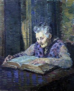 The Artist's Mother Reading The Bible — Evan Walters