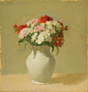Sweet William In White Vase — Robert Kulicke