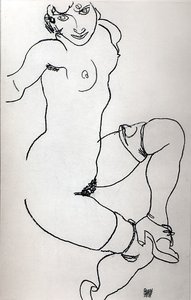 Seated Nude In Shoes And Stockings — Egon Schiele