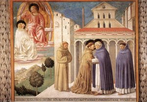 Vision Of St. Dominic And Meeting Of St. Francis And St. Dominic — Benozzo Gozzoli