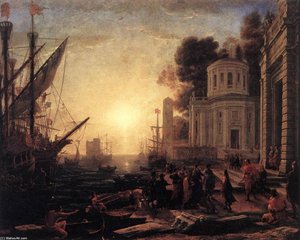 The Disembarkation Of Cleopatra At Tarsus — Claude Lorrain (claude Gellée), Baroque Landscape