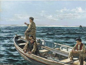 Fishing Off The Coast Of Ireland — William Henry Bartlett