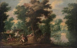 Landscape with Cavalry Skirmish in a Wood
