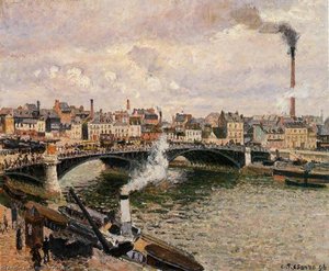 Morning An Overcast Day Rouen — Camille Pissarro