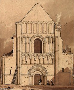 West Front Of The Church Of Oyestraham — John Sell Cotman