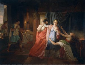 Proculeius Preventing Cleopatra From Stabbing Herself, Joannes Echarius Carolus Alberti, 1810 — Joannes Echarius Carolus Alberti