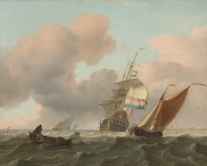 Rough Sea With Ships, Ludolf Bakhuysen, 1697 — Ludolf Backhuysen