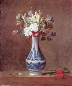 Still Life, Flowers In A Vase — Jean-baptiste-siméon Chardin