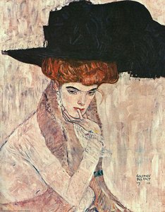Black Feather Hat(lady With A Feather Hat), The — Gustav Klimt, Symbolism