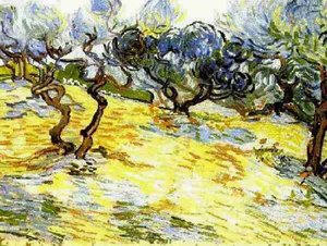 Olive Trees Bright Blue Sky — Vincent Willem Van Gogh, Post-impressionism