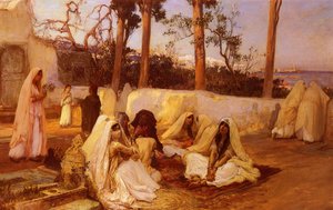 Women At The Cemetery, Algiers — Frederick Arthur Bridgman, Orientalism