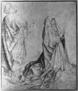 The Virgin Kneeling And Praying Behind St. Peter — Rogier Van Der Weyden