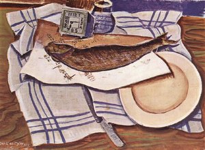 Still-life With Fish — Gyula Derkovits