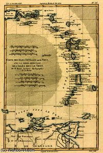 The Lesser Antilles Or The Windward Islands, With The Eastern Part Of The Leeward Islands, From 'atl — Rigobert Bonne (charles Marie Rigobert Bonne)