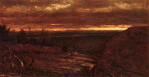 Landscape At Sunset — Thomas Worthington Whittredge, Hudson River School